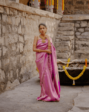 Load image into Gallery viewer, Purple Kadwa Banarasi Bridal Saree | ZARDOSI BANARASI