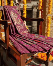 Load image into Gallery viewer, Magenta Pink Jamdani Cotton with Meenakari, 100% Real Silver Zari | Handloom