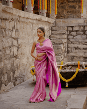 Load image into Gallery viewer, Purple Kadwa Banarasi Bridal Saree | ZARDOSI BANARASI