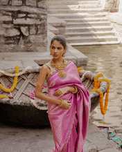 Load image into Gallery viewer, Purple Kadwa Banarasi Bridal Saree | ZARDOSI BANARASI