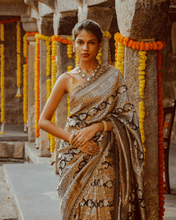 Load image into Gallery viewer, Green Shikargah Banarasi Bridal Saree | ZARDOSI BANARASI