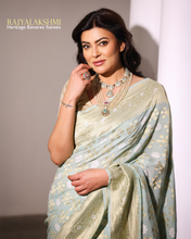 Load image into Gallery viewer, Sushmita Sen – Handcrafted Banarasi Georgette Saree with Sona Roopa Zari Weave