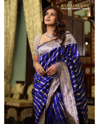 Hebah Patel – Pure Silk Saree with Woven Border & All-Over Zari