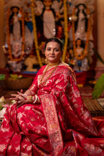 Load image into Gallery viewer, Meenakari Kadwa Banarasi Saree | Sindhoor Khela Edit