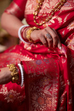 Load image into Gallery viewer, Meenakari Kadwa Banarasi Saree | Sindhoor Khela Edit