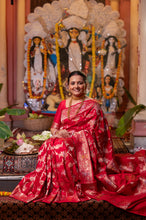 Load image into Gallery viewer, Meenakari Kadwa Banarasi Saree | Sindhoor Khela Edit