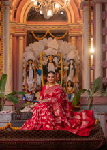Load image into Gallery viewer, Meenakari Kadwa Banarasi Saree | Sindhoor Khela Edit