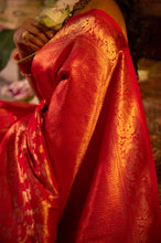 Load image into Gallery viewer, Pure Silk Brocade Banarasi Saree | Sindhoor Khela Edit