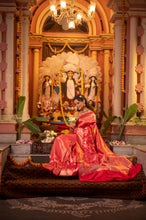 Load image into Gallery viewer, Pure Silk Brocade Banarasi Saree | Sindhoor Khela Edit