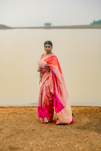 Enakshi River Blush Saree – Pink Ektara Banarasi Silk
