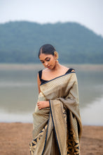 Load image into Gallery viewer, Enakshi Midnight Rebel Saree – Black Banarasi Pure Silk Brocade