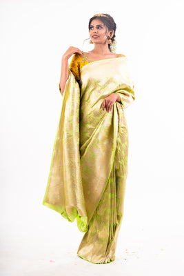 Banarasi silk with alfi jaal weave R 8551