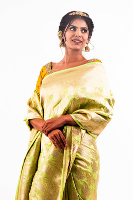 Banarasi silk with alfi jaal weave R 8551