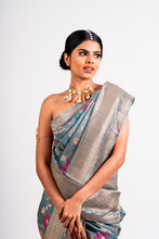 Load image into Gallery viewer, Tussar georgette with Meenakari weave and kadwa border  R 8597