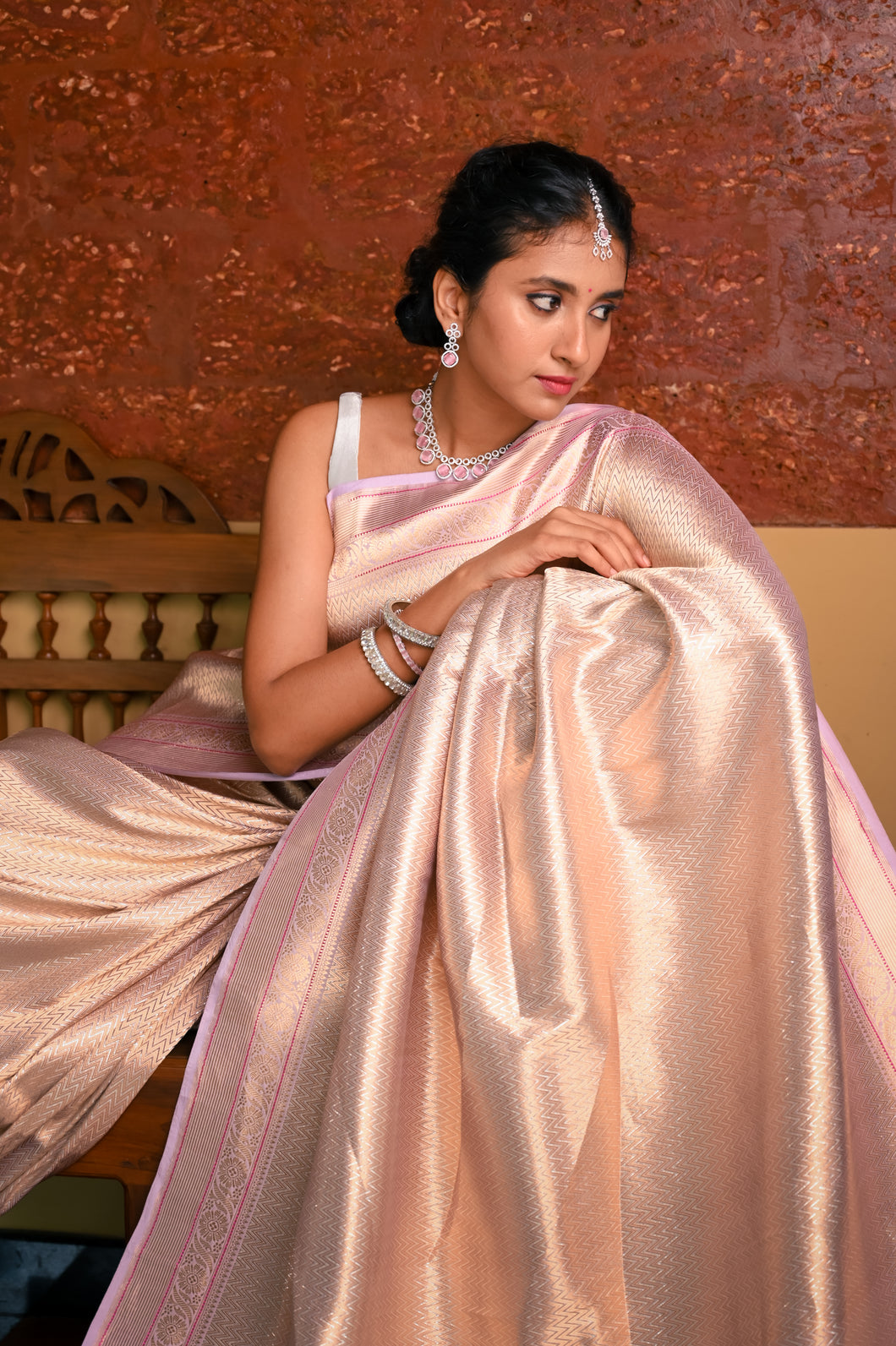 Alaru Pastel Rolex Signature Weave Lavender saree