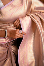 Load image into Gallery viewer, Alaru Pastel Rolex Signature Weave Lavender saree