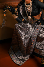 Load image into Gallery viewer, Alaru Black Roopa Zari Meenakari