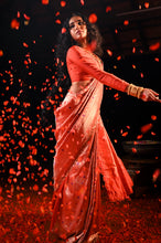 Load image into Gallery viewer, Alaru Red Meenakari Brocade