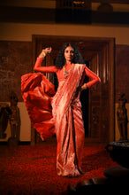 Load image into Gallery viewer, Alaru Red Meenakari Brocade