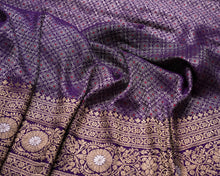 Load image into Gallery viewer, Purple Brocade Georgettes With Meenakari Saree | Banarasi Collection
