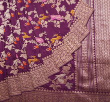 Load image into Gallery viewer, Purple Kadwa Jangla Shikargha Weave Saree | Banarasi Collection