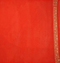Load image into Gallery viewer, Orange Georgette Saree | Banarasi Collection