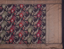 Load image into Gallery viewer, Navy Blue Jamdani Silk Saree | Banarasi Collection