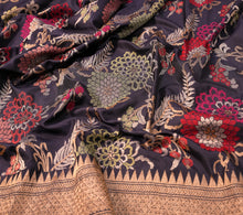 Load image into Gallery viewer, Navy Blue Jamdani Silk Saree | Banarasi Collection