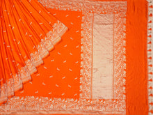 Load image into Gallery viewer, Orange Gajji Silk Saree | Banarasi Collection