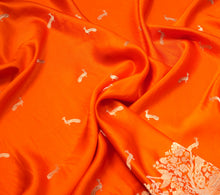 Load image into Gallery viewer, Orange Gajji Silk Saree | Banarasi Collection