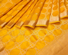 Load image into Gallery viewer, Yellow Banarasi Light Weight Silk Saree | Banarasi Collection