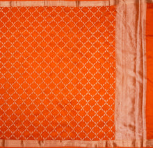 Load image into Gallery viewer, Orange Banarasi Light Weight Silk Saree | Banarasi Collection