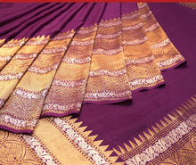Load image into Gallery viewer, Purple Georgette Saree | Banarasi Collection