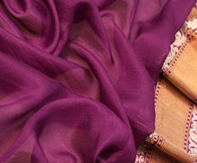 Load image into Gallery viewer, Purple Georgette Saree | Banarasi Collection