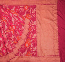 Load image into Gallery viewer, Maroon Jamdani Silk Saree | Banarasi Collection