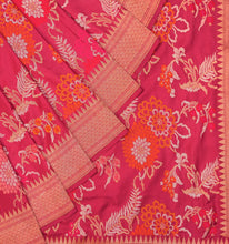 Load image into Gallery viewer, Maroon Jamdani Silk Saree | Banarasi Collection