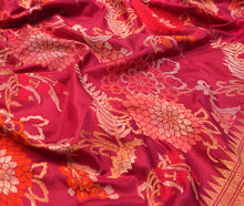 Load image into Gallery viewer, Maroon Jamdani Silk Saree | Banarasi Collection