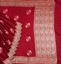Load image into Gallery viewer, Red Mashru Silk With Meenakari Saree | Banarasi Collection