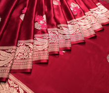 Load image into Gallery viewer, Red Mashru Silk With Meenakari Saree | Banarasi Collection