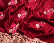Load image into Gallery viewer, Red Mashru Silk With Meenakari Saree | Banarasi Collection