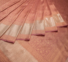 Load image into Gallery viewer, Light Pink Pastel Brocade With Rolex Border Saree | Banarasi Collection