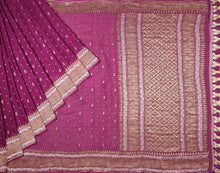 Load image into Gallery viewer, Magenta Pink Georgette Butti Saree | Banarasi Collection