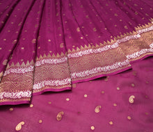 Load image into Gallery viewer, Magenta Pink Georgette Butti Saree | Banarasi Collection