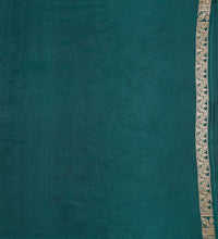 Load image into Gallery viewer, Peacock Blue Pure Satin Silk Cut Work Saree | Banarasi Collection