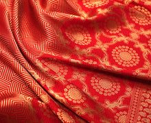 Load image into Gallery viewer, Red Pure Silk Brocade Weave Saree | Banarasi Collection