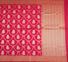 Load image into Gallery viewer, Pink Pure Silk With Shikargah Saree | Banarasi Collection