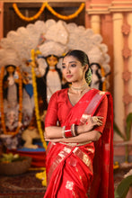 Load image into Gallery viewer, Lightweight Banarasi Silk Saree | Sindhoor Khela Edit