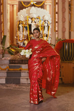 Load image into Gallery viewer, Lightweight Banarasi Silk Saree | Sindhoor Khela Edit