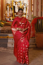 Load image into Gallery viewer, Lightweight Banarasi Silk Saree | Sindhoor Khela Edit