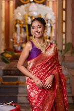 Load image into Gallery viewer, Kadwa Meenakari Banarasi Saree | Sindhoor Khela Edit